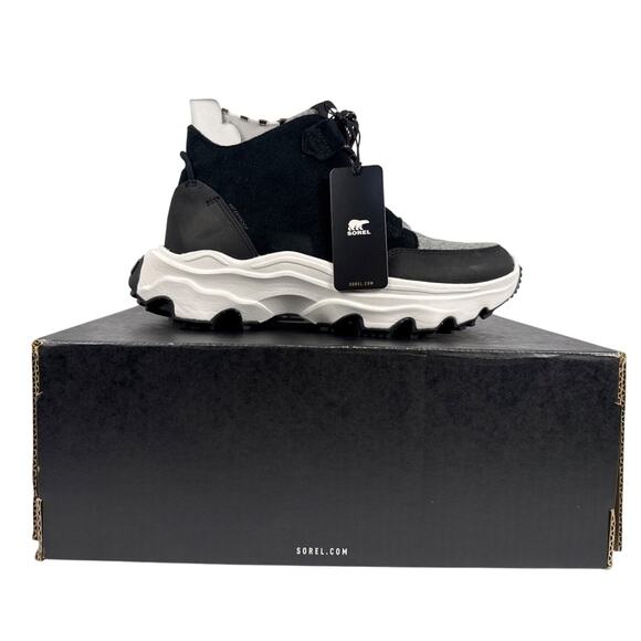 Sorel Sneaker Boot Kinetic Breakthru Caribou Womens 9.5 Black Suede Insulated WP - Picture 12 of 12